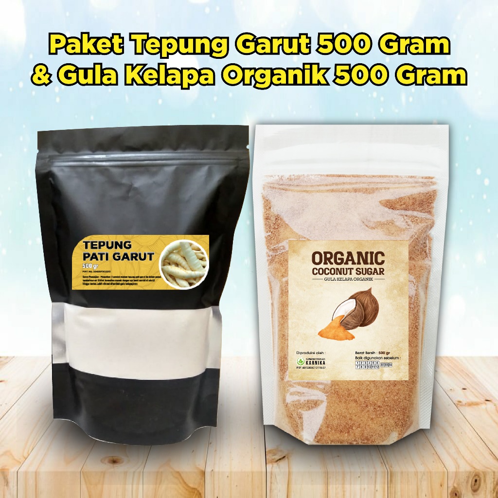 

Paket Tepung Pati Garut Irut Angkrik Ararut Obat Maag Asam Lambung 500 gr & Gula Kelapa Organik 500 gr