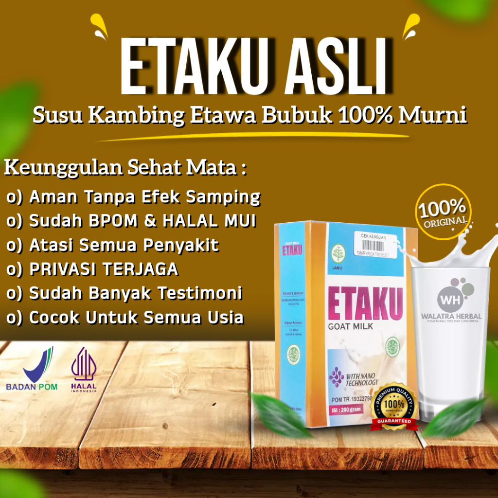 

Etaku Goat Milk 100% Original Susu Kambing Etawa Bubuk Solusi Atasi Gangguan Masalah Pernapasan, Persendian tulang dan Otot
