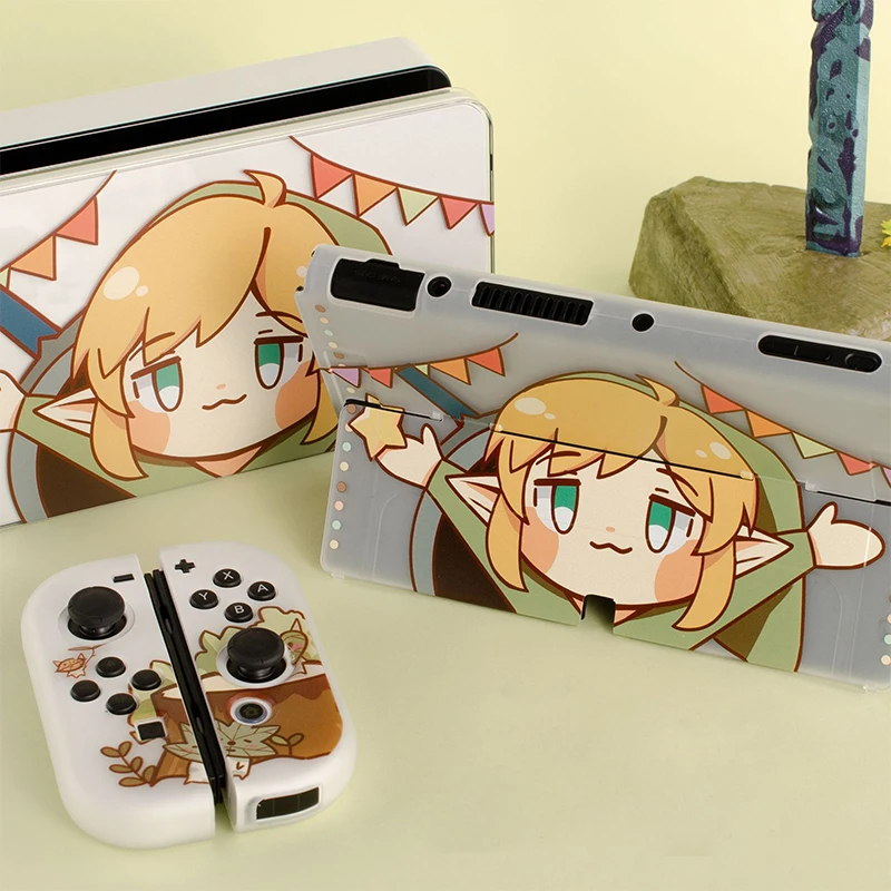 for Nintendo Switch Oled Case Cute Girl Soft Cover Support Stand Protective Shell For Nintendo Switc