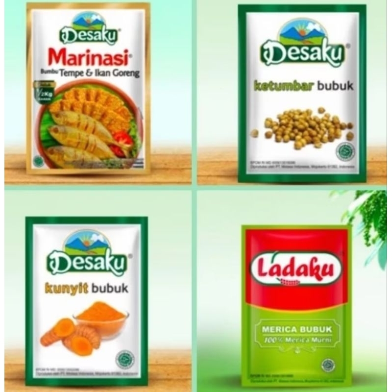 

DESAKU / LADAKU bubuk ( kunyit bubuk / ketumbar bubuk / merica bubuk / marinasi bubuk) 1 sachet