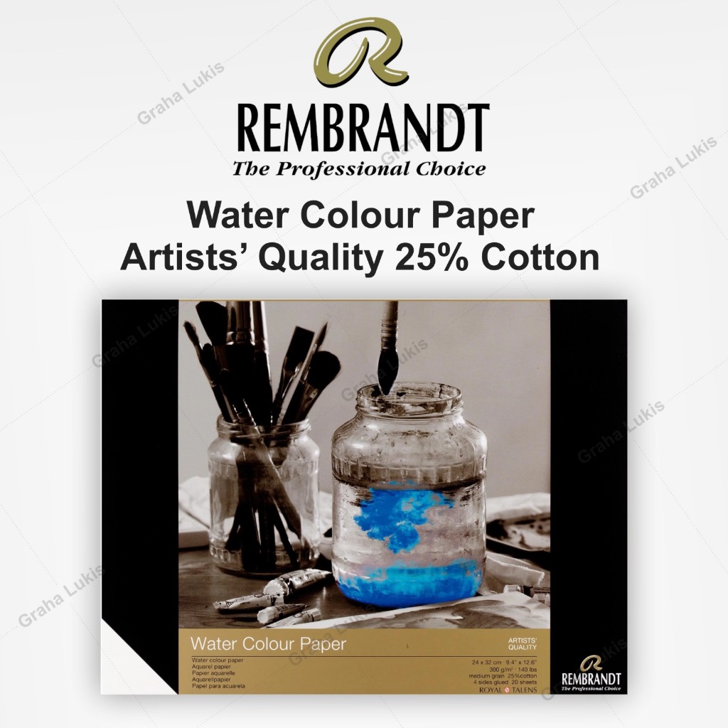 

Rembrandt Watercolour Paper 300 GSM 24 x 32 cm Artists Quality 25% Cotton