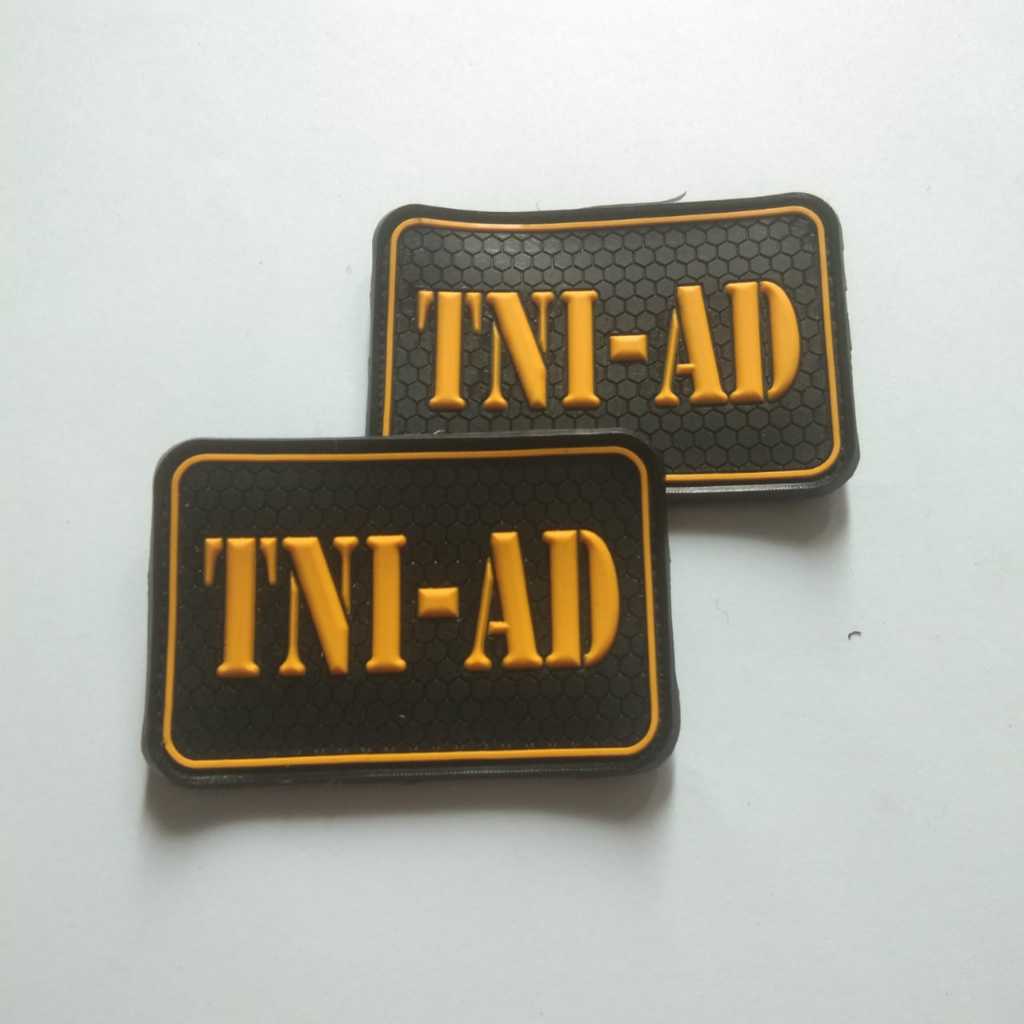 Patch Rubber TNI - AD / Emblem Tempelan Velcro / Tulisan TNI-AD