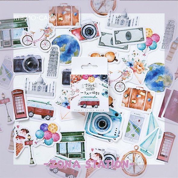

[ZS] 45 PCS / Sticker Traveller Retro Decorating Journaling Scrapbook