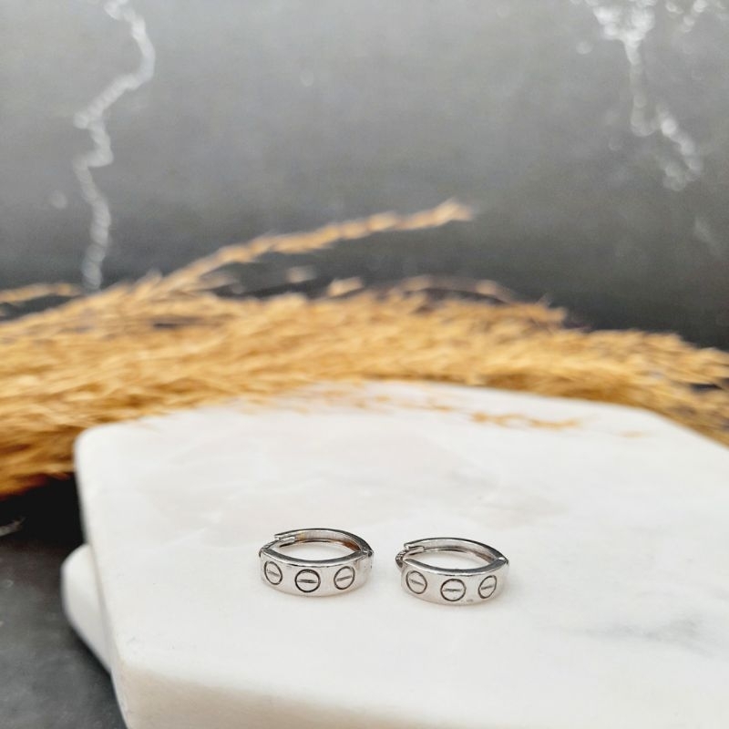 Anting Klep Bulat Mas Putih Hits