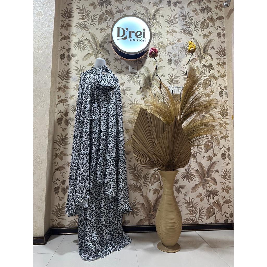 Mukena Motif Bunga Atasan Bawahan Bahan Rayon Premium