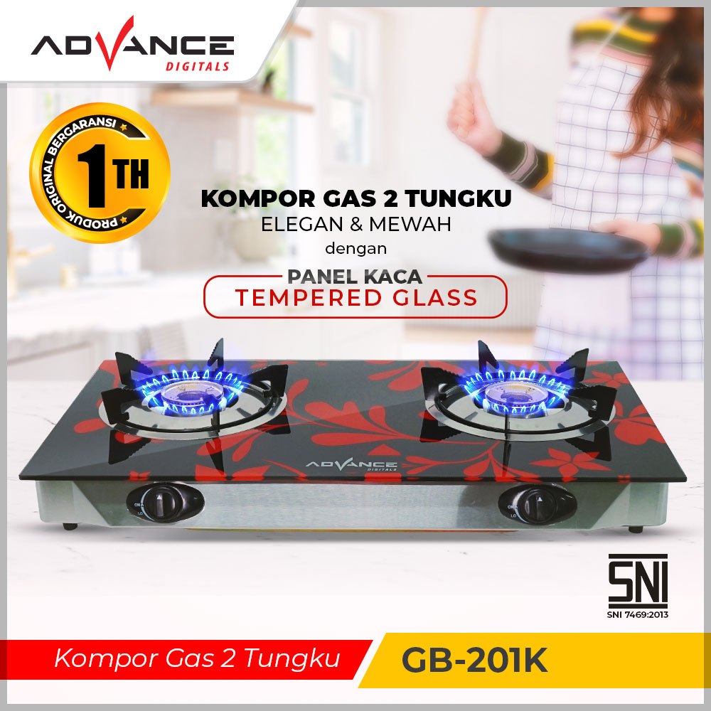 KOMPOR KACA 2 TUNGKU GB 201K // Advance Kompor Gas 2 Tungku GB- 101K Tempered Glass // KOMPOR GAS CA