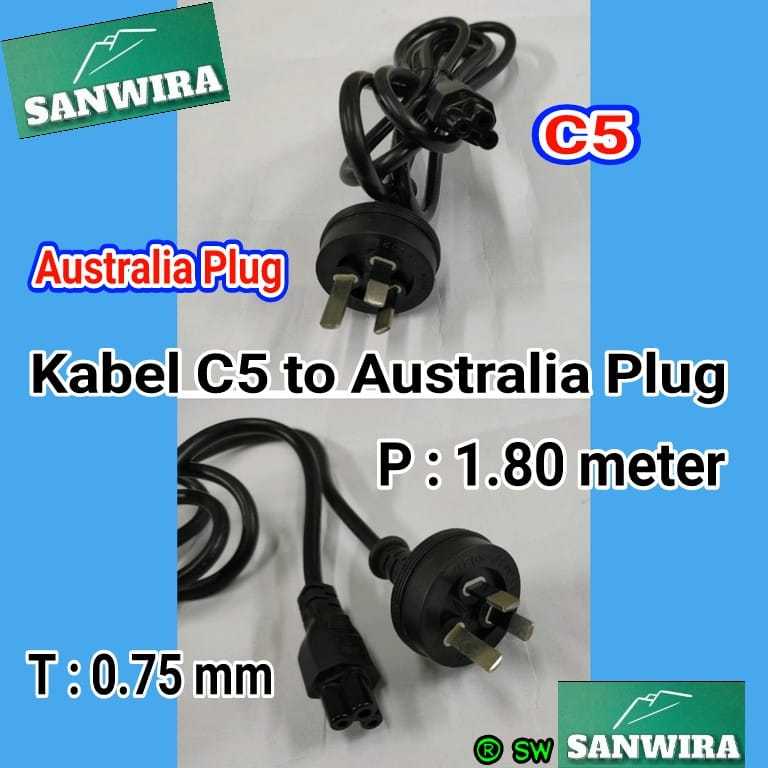 Kabel C5 to Australia Plug  / Kabel Power C5 ke Australi Plug