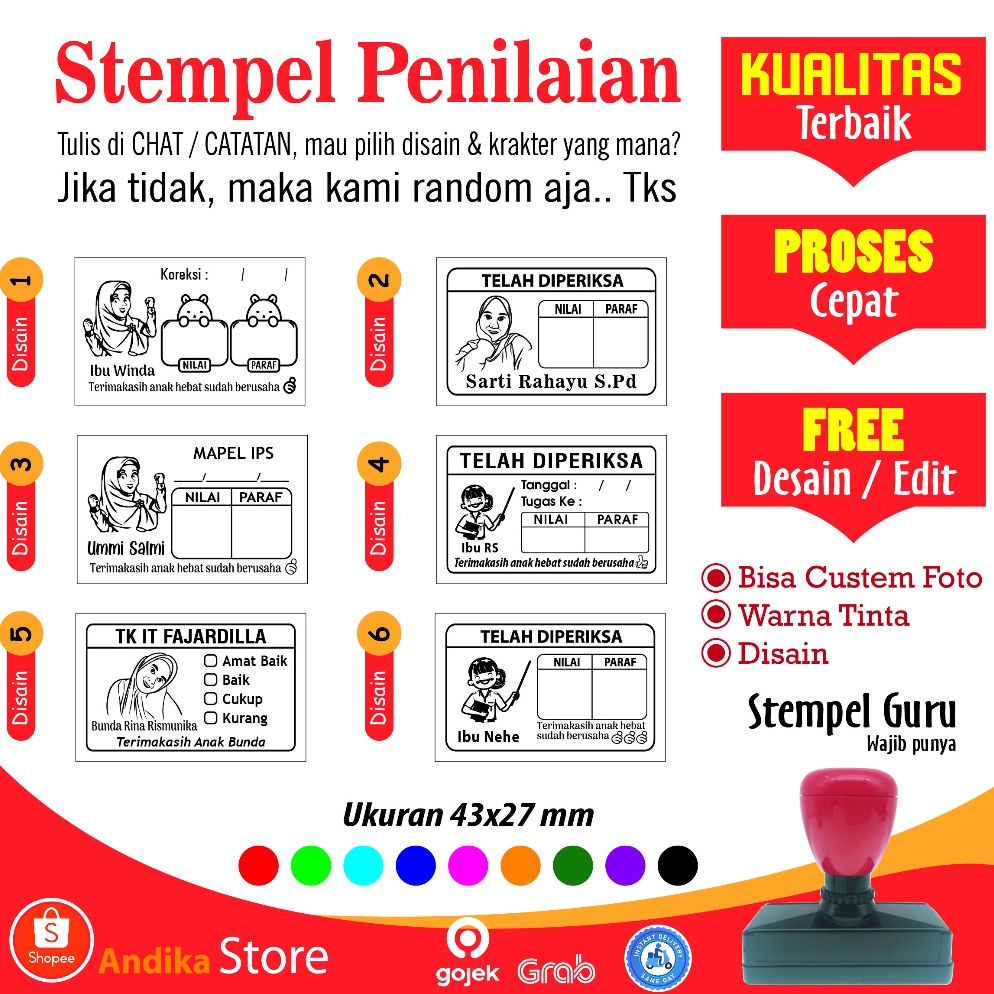 

ART P27U Stempel Penilaian Koreksi dari Guru