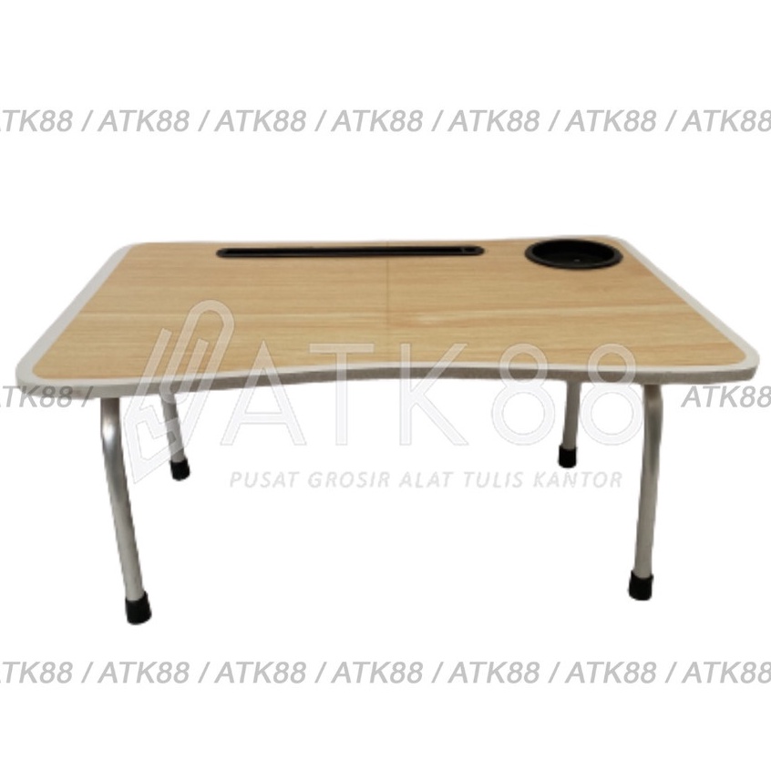 

ART Q26S Meja Lipat Belajar Anak Mini Cup Jinjing Motif Kayu Table Holder Lapto