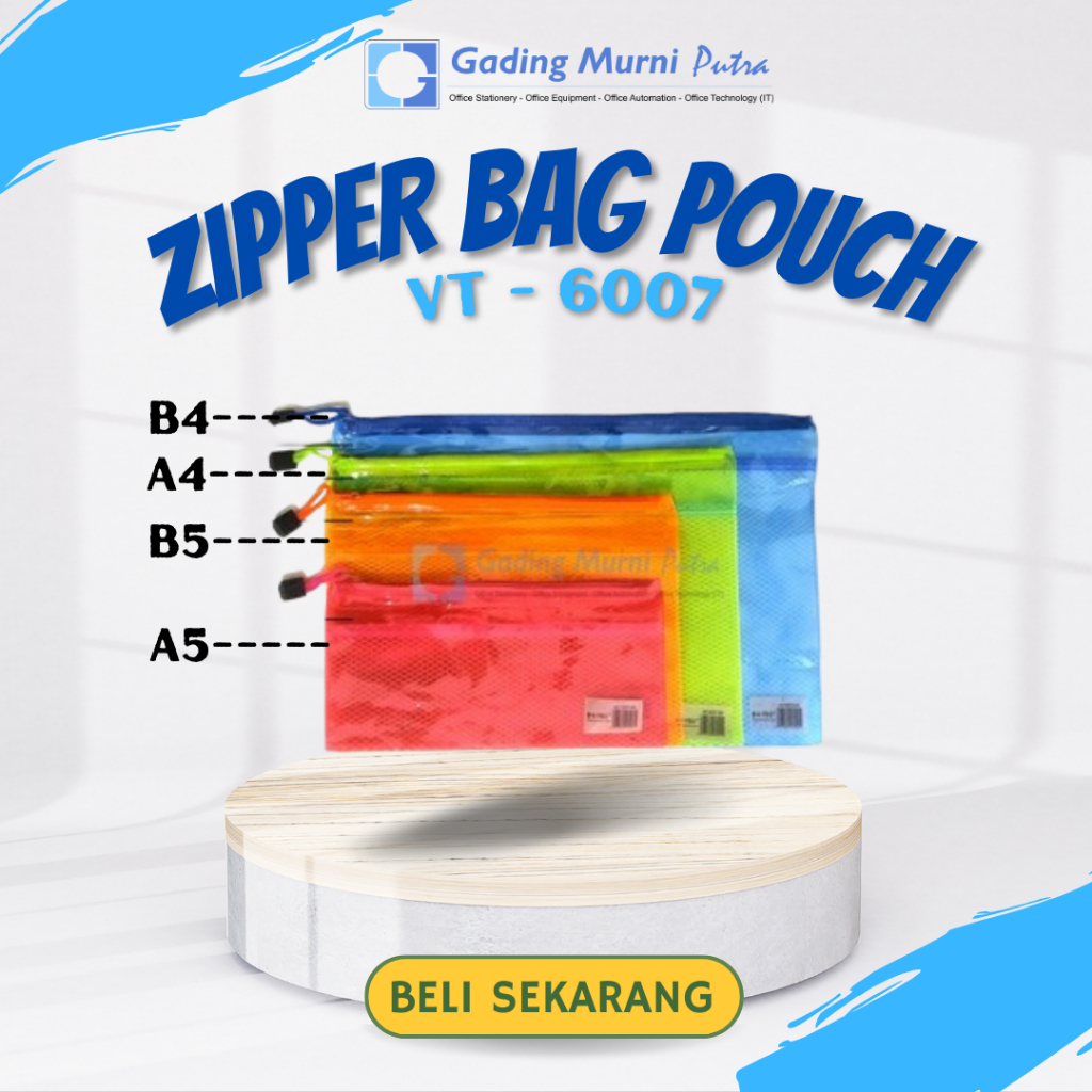 

TEMPAT PENSIL Zipper Bag Pouch Folder Map Document Bag VTEC WARNA VT-6007