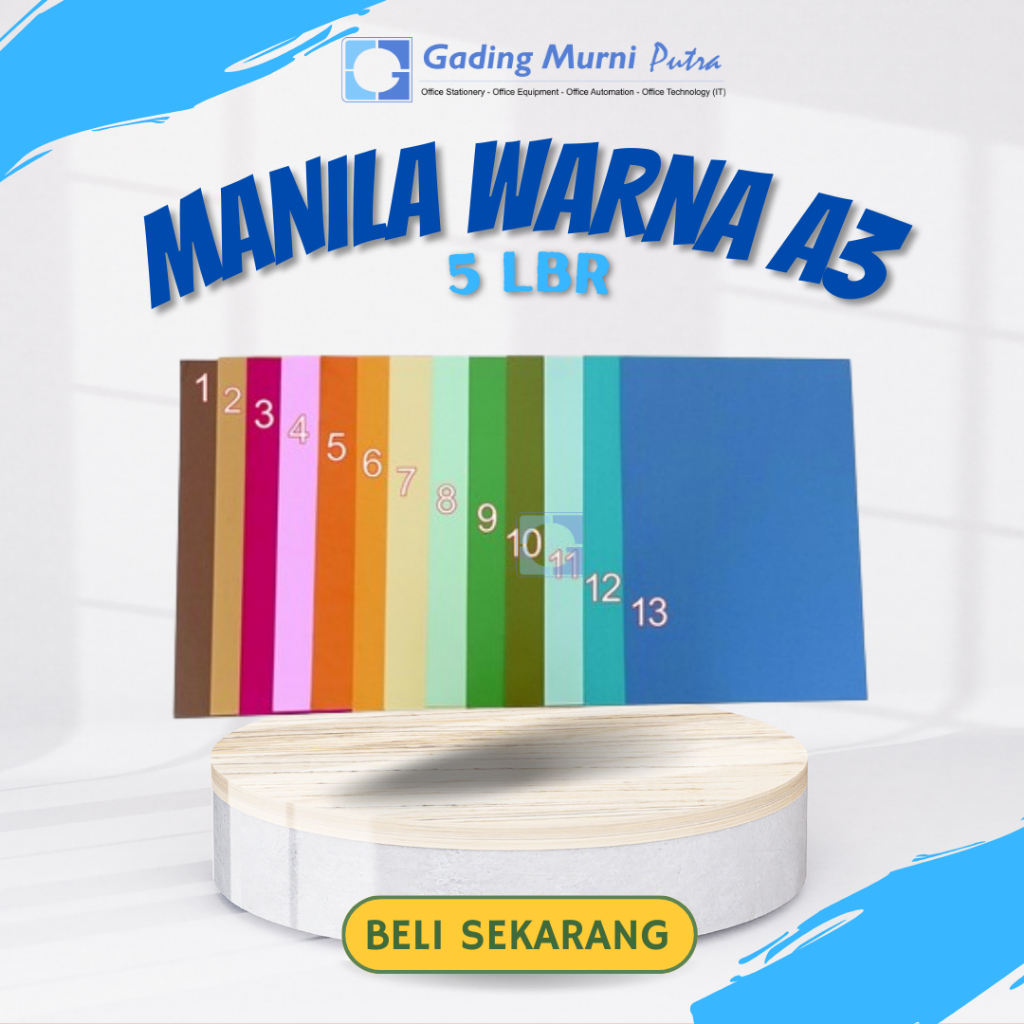 

Kertas Karton Manila A3 Warna (5lbr)