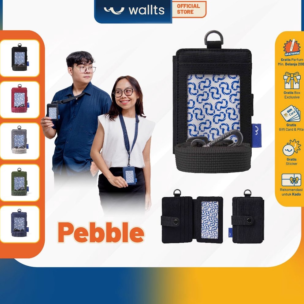 

ART R47E Wallts Pebble Lanyard Name Tag ID Card Kantor Unisex Pria Wanita