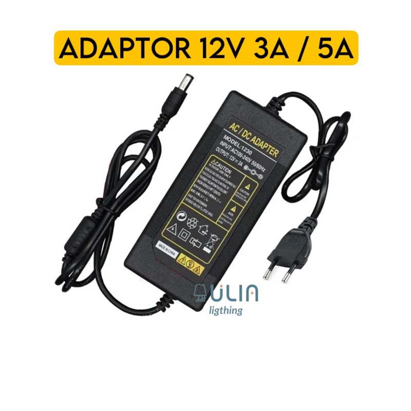 Premium ADAPTOR DC 12V 3A 5A 36 WATT 36W MURNI TRAFO 3 AMPERE 12 VOLT VOL POWER SUPPLY LAMPU STRIP