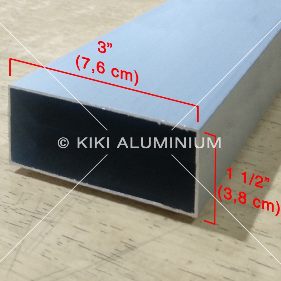 Hollow Aluminium 38 x 76 mm (1 1/2" x 3") - Pjg. 6 meter - Tebal 1 mm