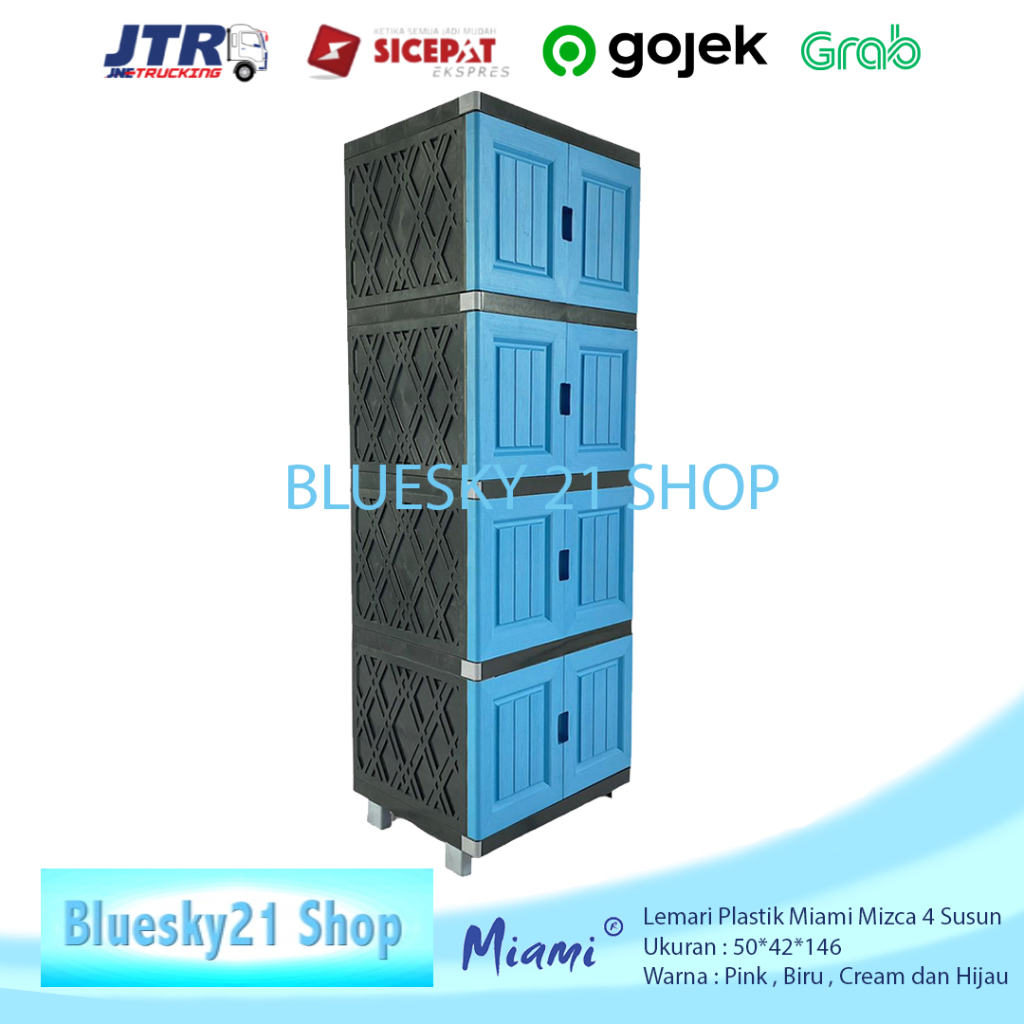 Lemari Serbaguna Jumbo / Lemari Plastik Serbaguna Miami Mizca 4 Susun / Lemari Plastik Jumbo Miami M