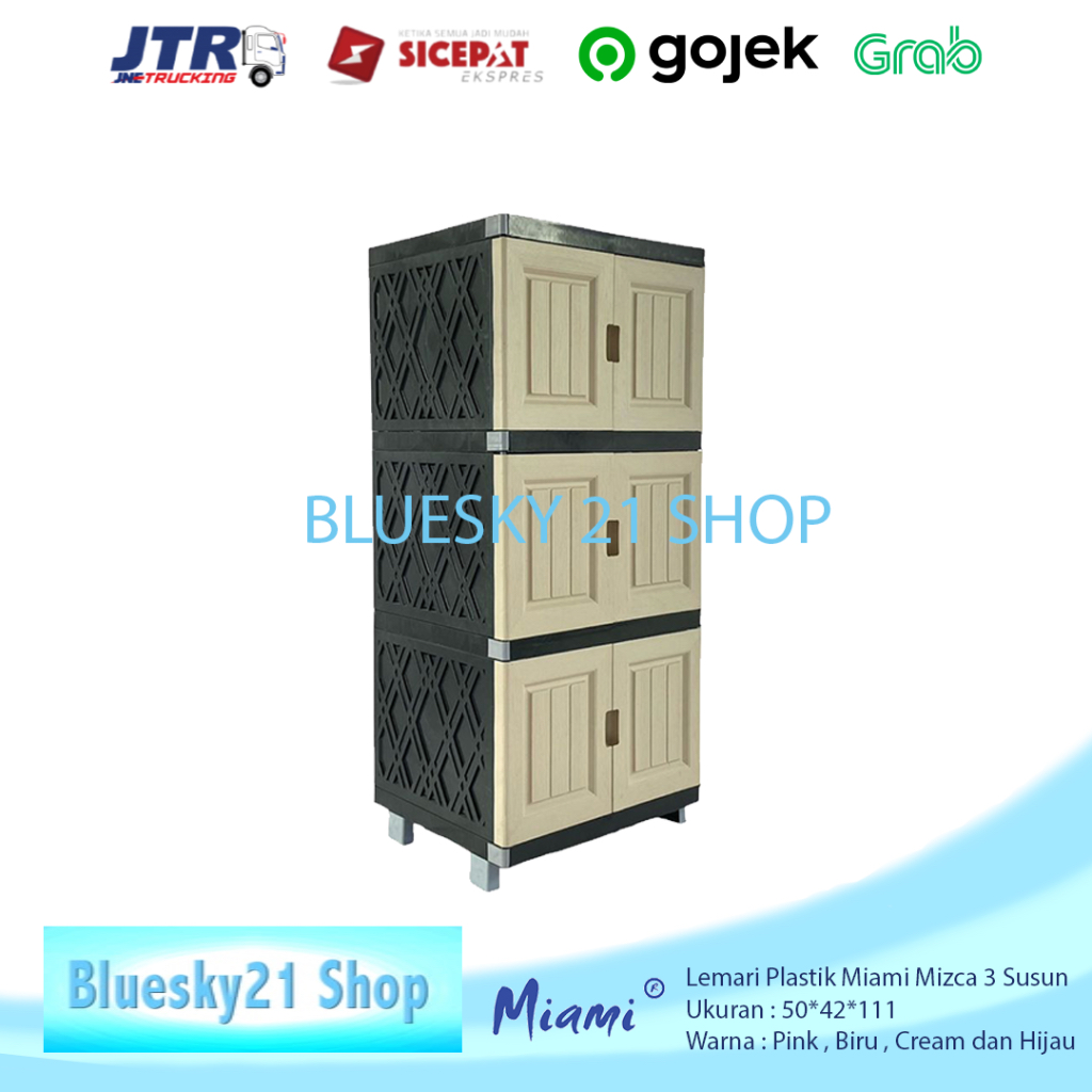 Lemari Serbaguna Jumbo / Lemari Plastik Serbaguna Miami Mizca 3 Susun / Lemari Plastik Jumbo Miami M