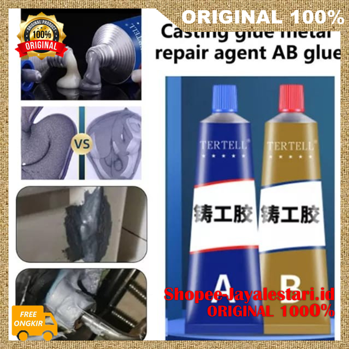 Lem AB Epoxy Penambal Besi ASLI 100%