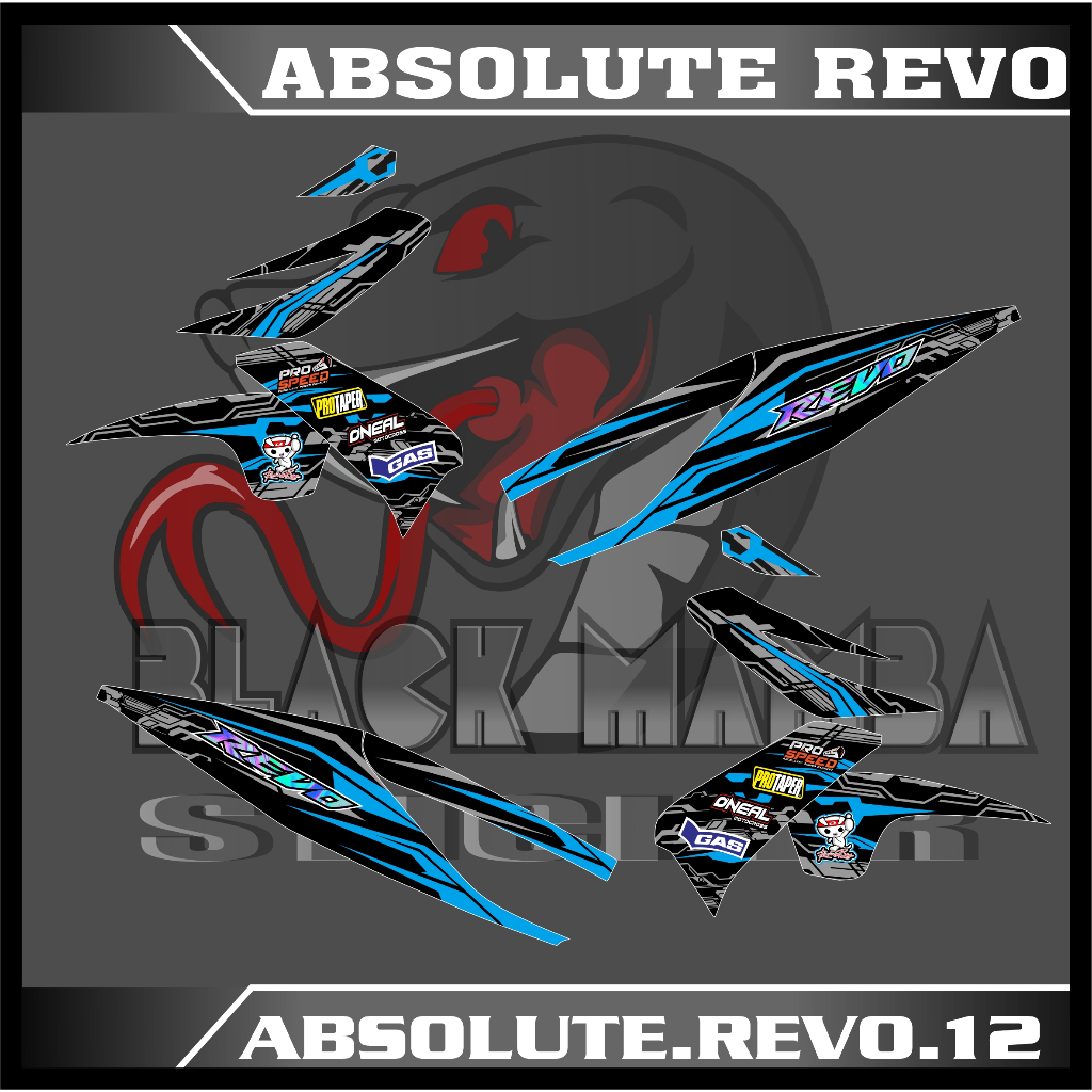 Striping Sticker Revo Absolute - Stiker Lis Variasi Revo 2010-2013 Desain Motif 12
