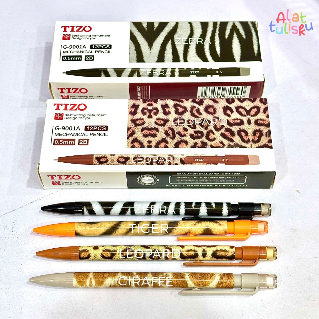 

Pensil Mekanik Cetek Anak 2B Motif Animal Zebra Leopard Tiger Giraffe