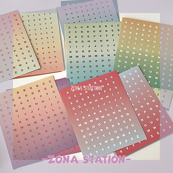 

[ZS] 1 Lembar / Sticker Alphabet Gradasi Decoration Scrapbook