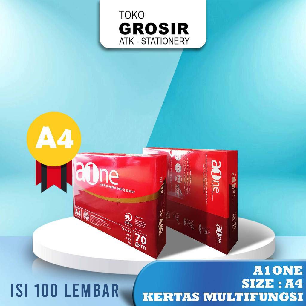 

(100 Lembar A4) Kertas HVS Ukuran A4 70 gsm A-ONE 100 Lembar