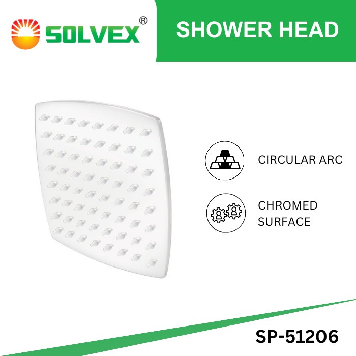 SOLVEX Kepala Wall Shower Rainfall Stainless 6-8 INCH