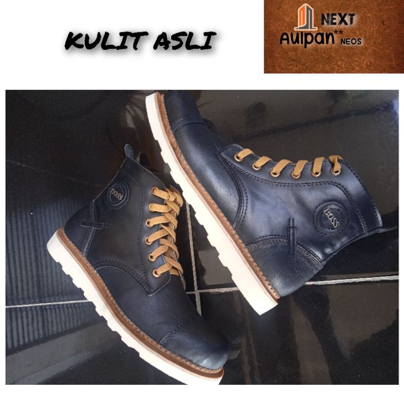 Boots Kulit sepatukulitasli Boots Kulit Pria sepatu murah sepatu kekinian Sepatu keren boots kulit p