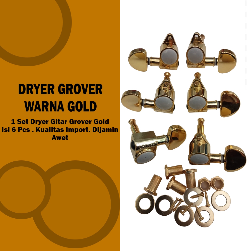 Dryer grover gitar akustik Full gold