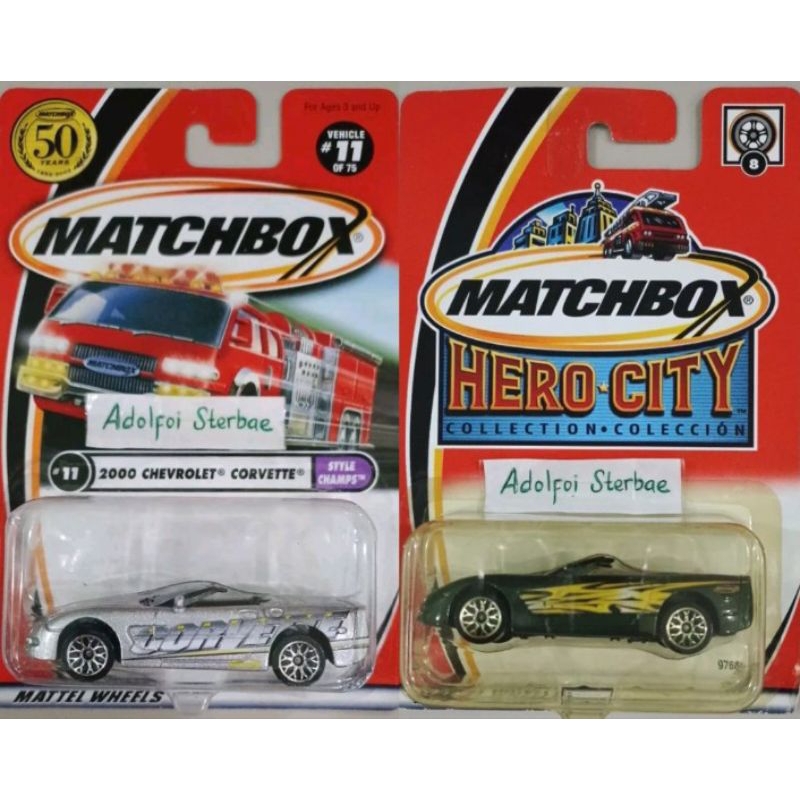 matchbox 2000 chevrolet corvette hero city collection coleccion style champs 50 years cabriolet conv