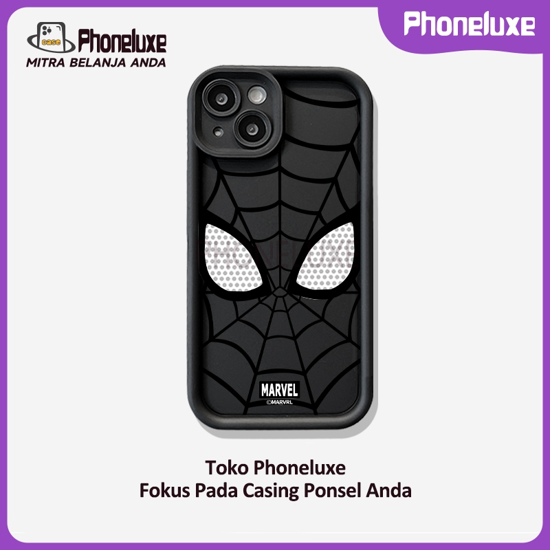 CASE Cocok untuk casing iPhone 7 8 6 6 S Plus 11 12 mini 14 15 13 Pro Max  ampelas lubang Silikon  White Spiderman casing