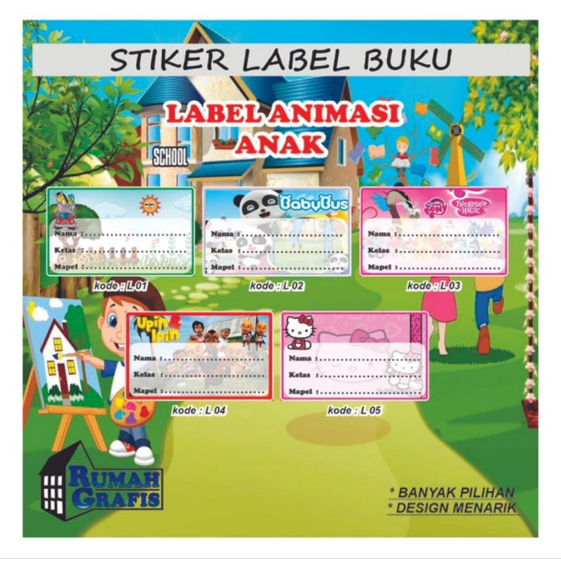 

( 21pcs ) TERBANYAK & TERMURAH | Label buku sekolah anak | stiker mapel sekolah