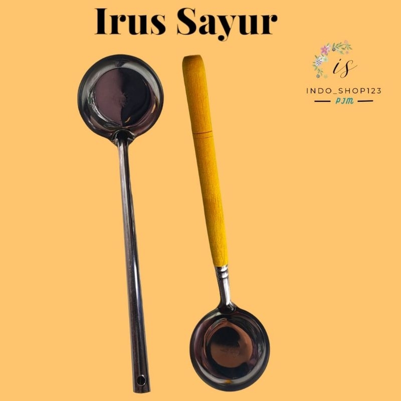 Irus Sayur Irus Bakso Irus Sayur Irus kuah Irus stainlessm Irus gagang kayu termurah