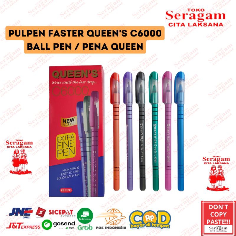 

Pulpen Faster Queen's C6000 Ball Pen Pena Queen ORI Murah