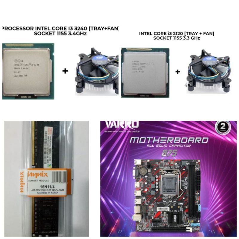 Paket Rakitan PC Processor Intel Core i3 LGA 1155 H61 NVME LGA 1155 RAM DDR3 4gb/8gb