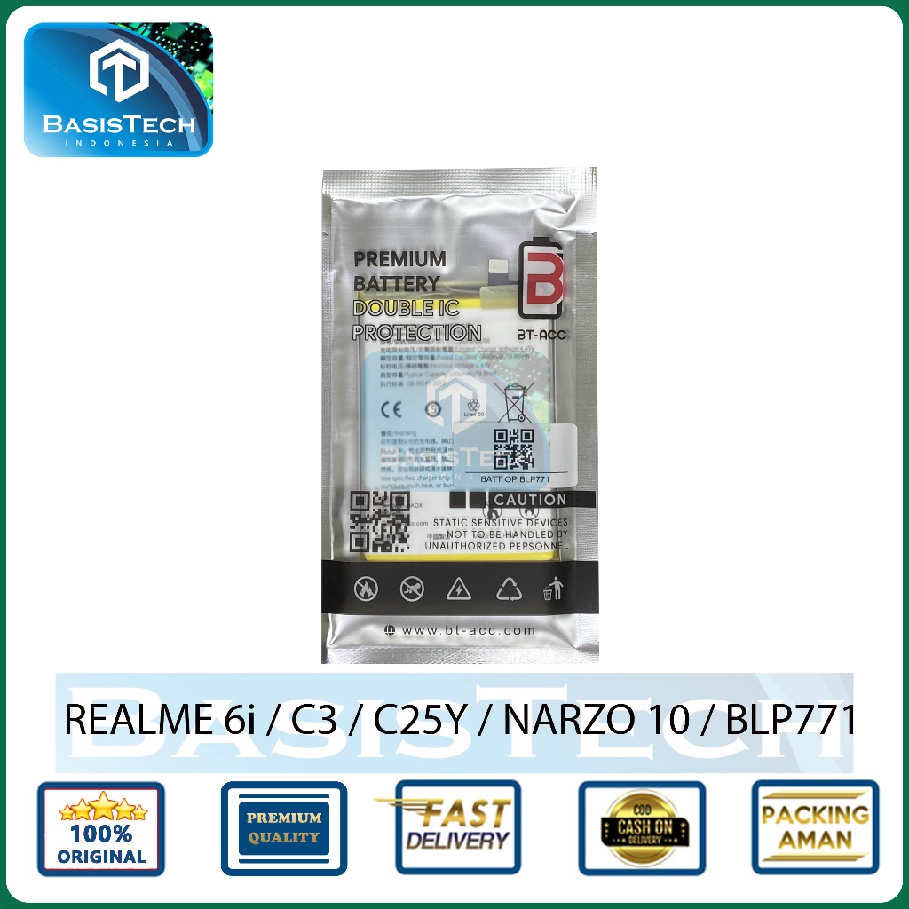 BATERAI REALME 6i - C3 - C25Y - NARZO 10 BLP771 - BT-ACC DOUBLE IC POWER PROTECTION