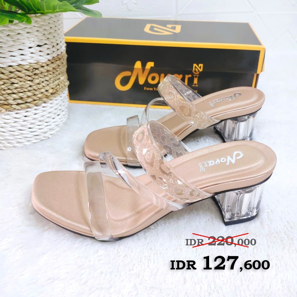 High Heels Kaca Wanita Hak Tahu 5cm Kekinian