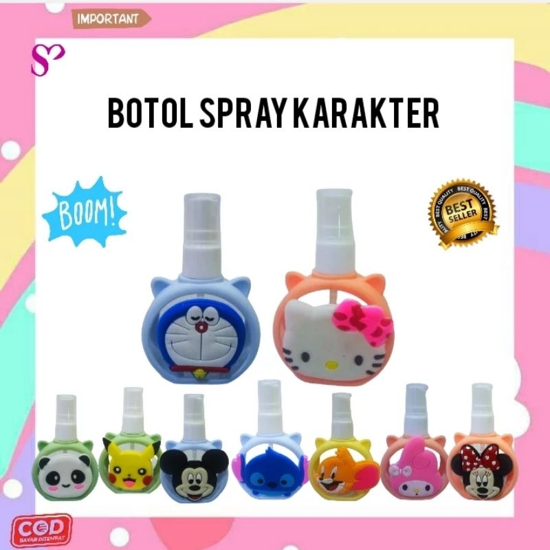 Sahabat Shopping - Botol Spray Mini Karakter Lucu | Botol Mini Isi Ulang 50 ml | Botol Mini Refill |