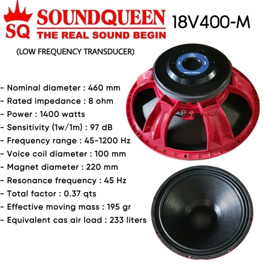 speaker 18v400 soundqueen - 18v400 merah