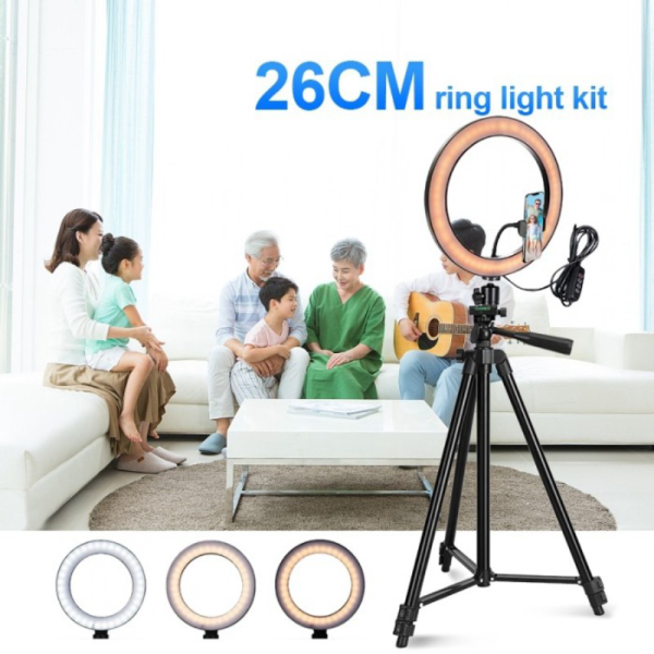 Unik Ringlight 26cm  Tripod 3120 - Paket Lampu Ringlight 26cm Berkualitas
