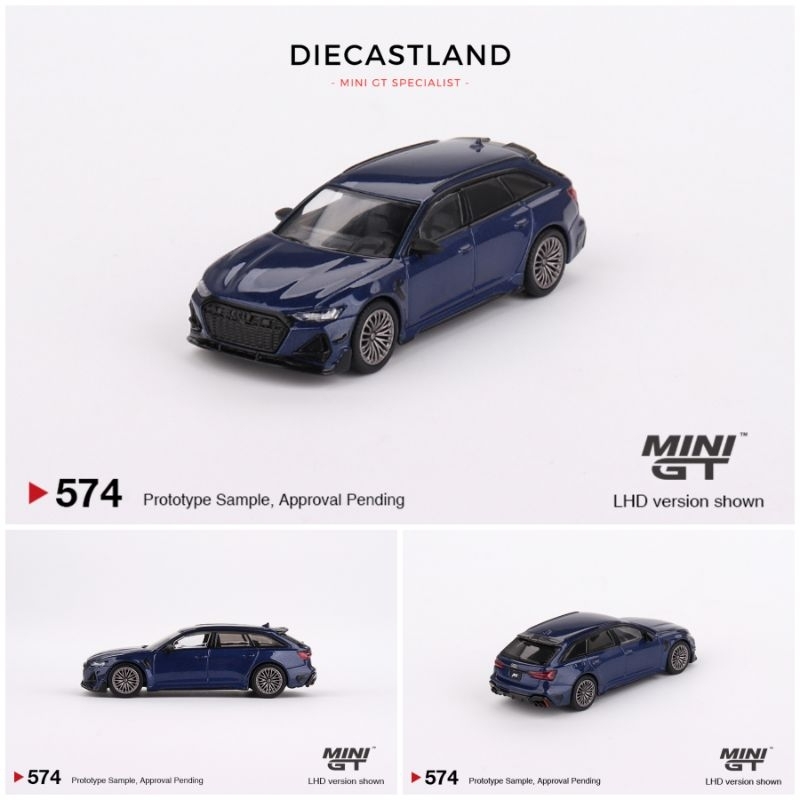 Mini GT #574 ABT Audi RS6-R Navarra Blue Metallic MGT00574-L MiniGT MGT Audi Biru Diecast Miniature 