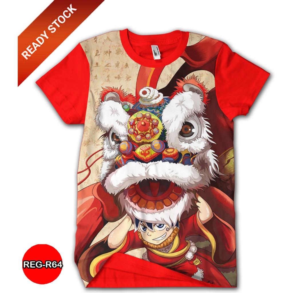 Kaos Barongsai 3D Baju Anak dan Dewasa Barongsai Lion Dance Trend Murah Meriah #REG-R64