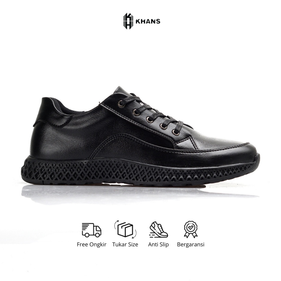 Pesan sekarangtrxGg5G KHANS  Sepatu Formal Casual Pria  Hope Black