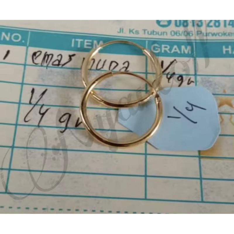 anting gifsi polos emas terbuat dari koin asli