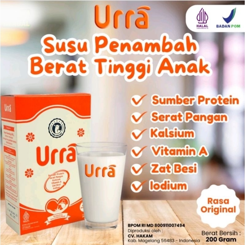 

SUSU URRA - Susu Penambah Berat dan Tinggi Badan Anak | Susu Kambing Saneen Premium | Rasa Original 200gr Halal BPOM