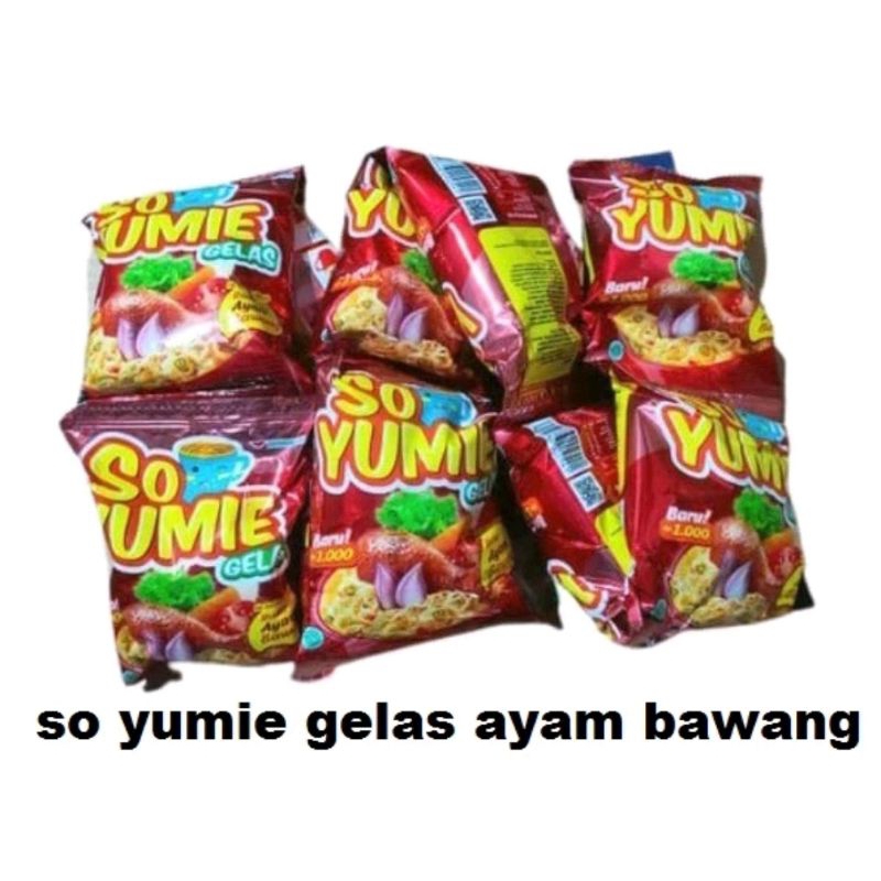 

so yumie mie gelas. renteng isi 10 sachet, 1 sachet isi 30 gram.