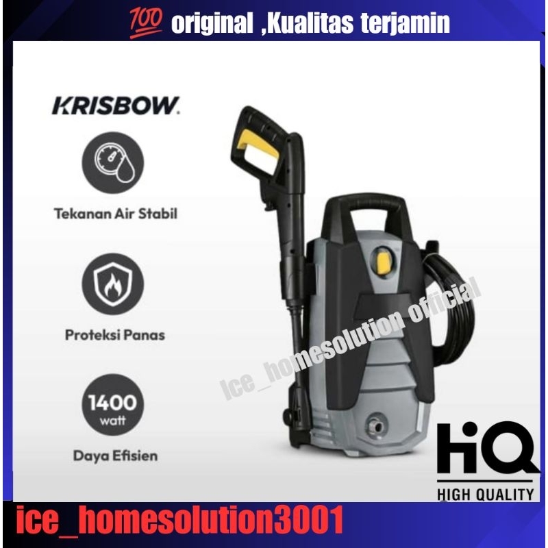 Krisbow High Pressure Cleaner Home Use 100 Bar 1400 Watt - Abu-abu/mesin cuci motor/mesin pencuci mo