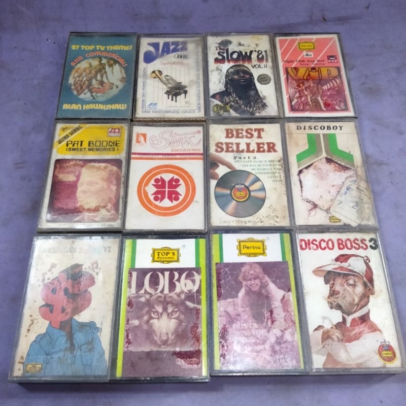 2 kaset ORIGINAL campur2 rock jazz pop classic blues funk jadul vintage antik lawas kuno rare langka