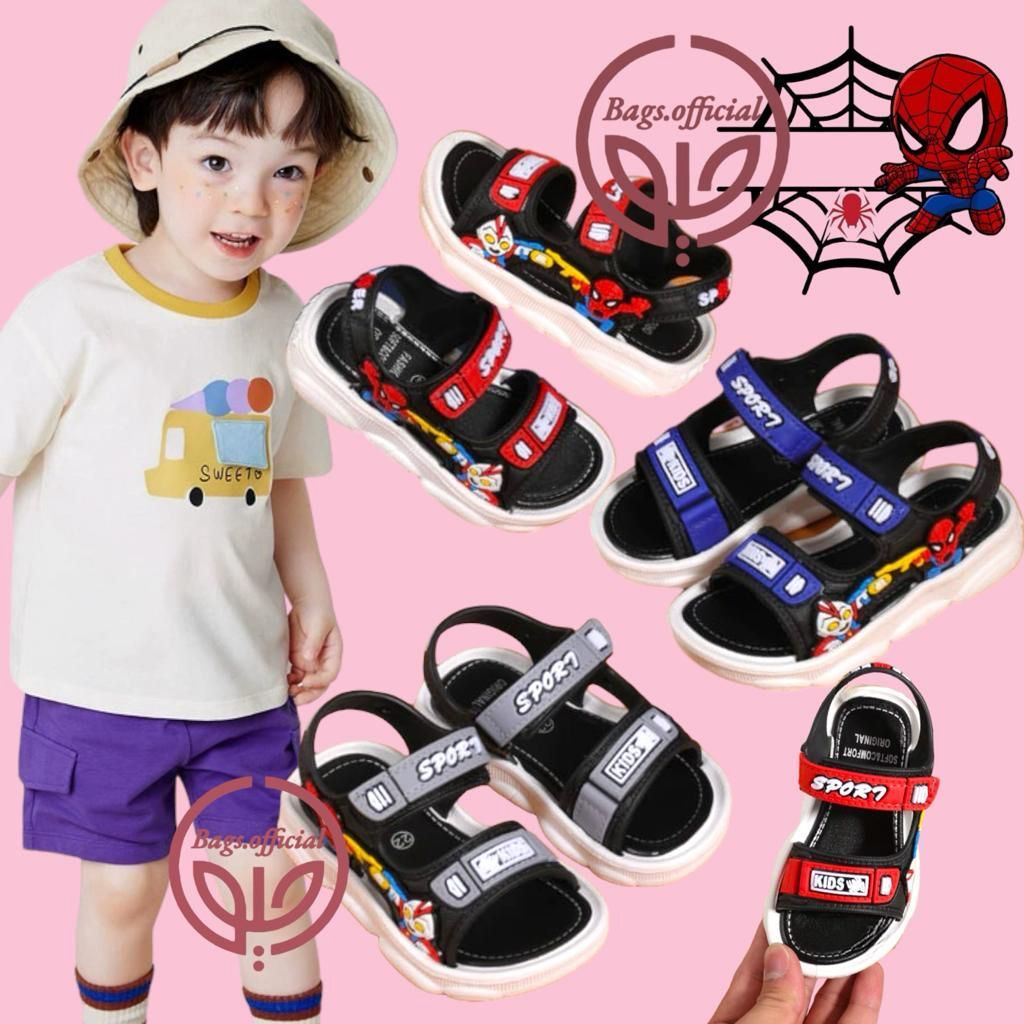 Sandal Anak Laki - Laki Import Jelly SPORT SPAIDER - Sandal Anak Tali Gunung Laki - laki Tali Strep
