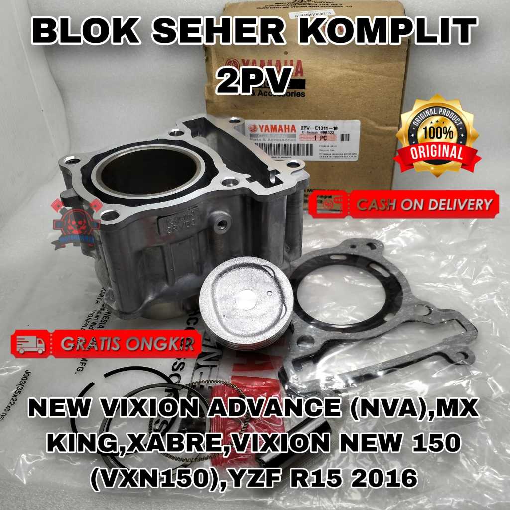 Blok Seher 2PV Block Piston New Vixion Advance MX King Xabre Vixion New 150 Boring Silinder Set Kual