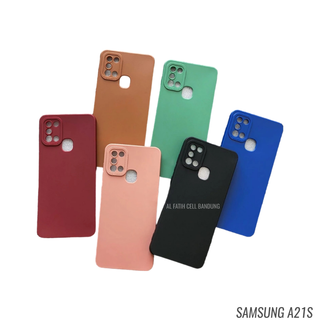 Case Samsung A21S Softcase Pro Camera - Candy Case - Casing Macaron - Case Polos - Silikon Hp